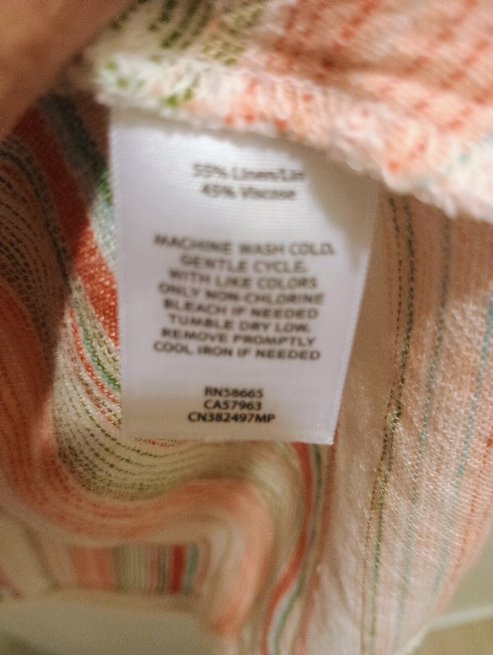 Caslon Striped Knit Top in Coral  & Cream Linen Blend! - Picture 4 of 6